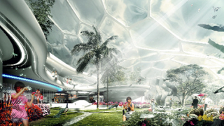 Illustration for article titled Tron-like House of the Future will be built over a Beijing mall